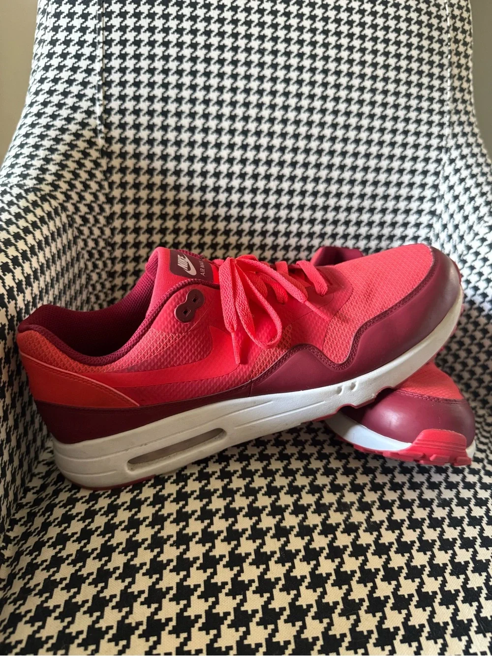 Nike Air Max Men’s Red and Burgundy Athletic Sneakers